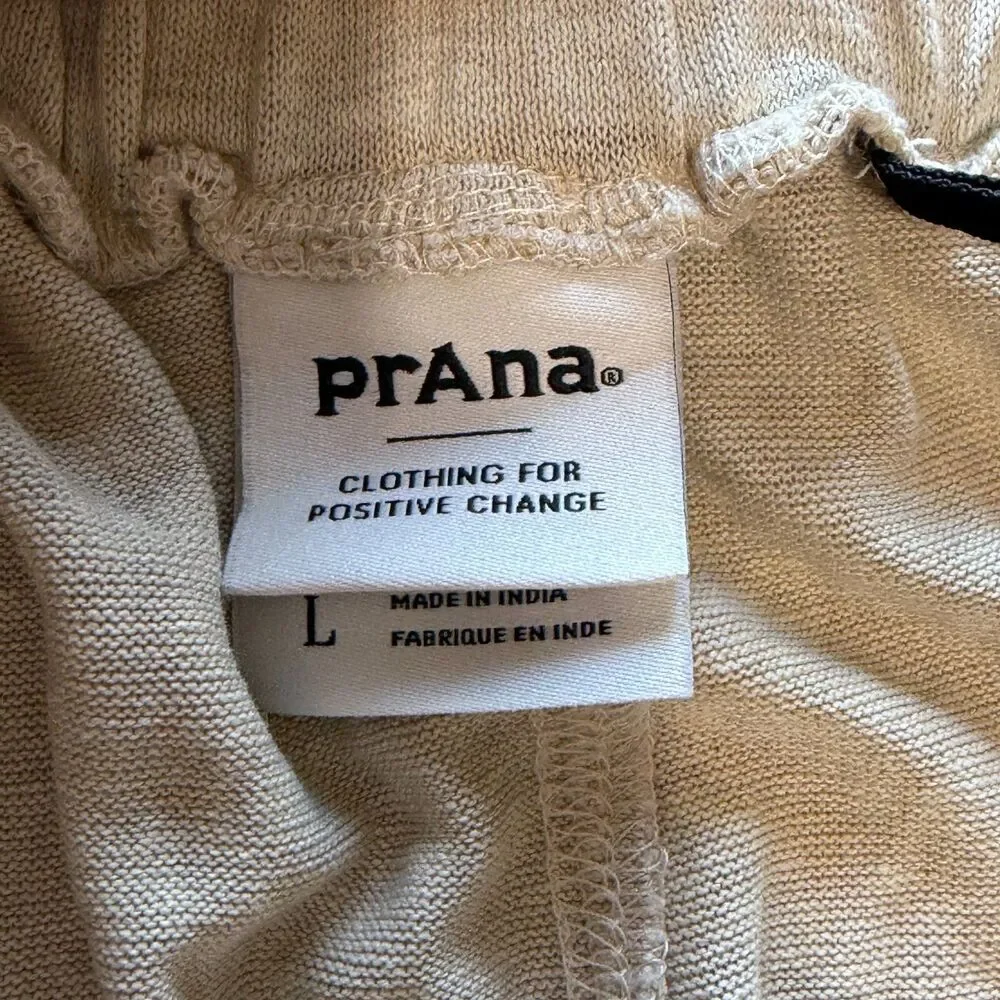 PrAna Tidal Wave Skirt In Sandwashed Beige Preppy Coastal Hemp Blend Size L